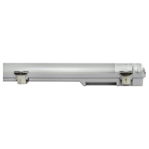 Graue E2 Elektro LED Feuchtraum-Wannenleuchte Classic-Power M 2x18W, Detailansicht.