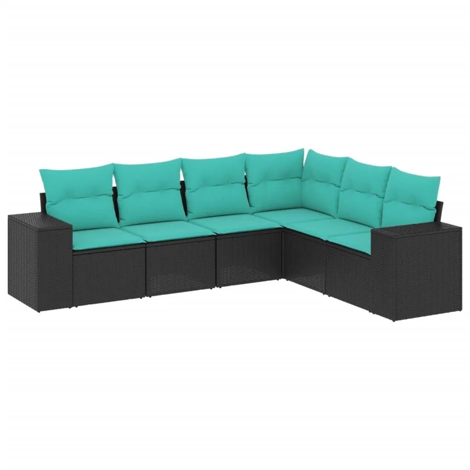 vidaXL 6-Tlg Gartensofa-Set mit Kissen Schwarz Polyrattan 3222606 günstig online kaufen