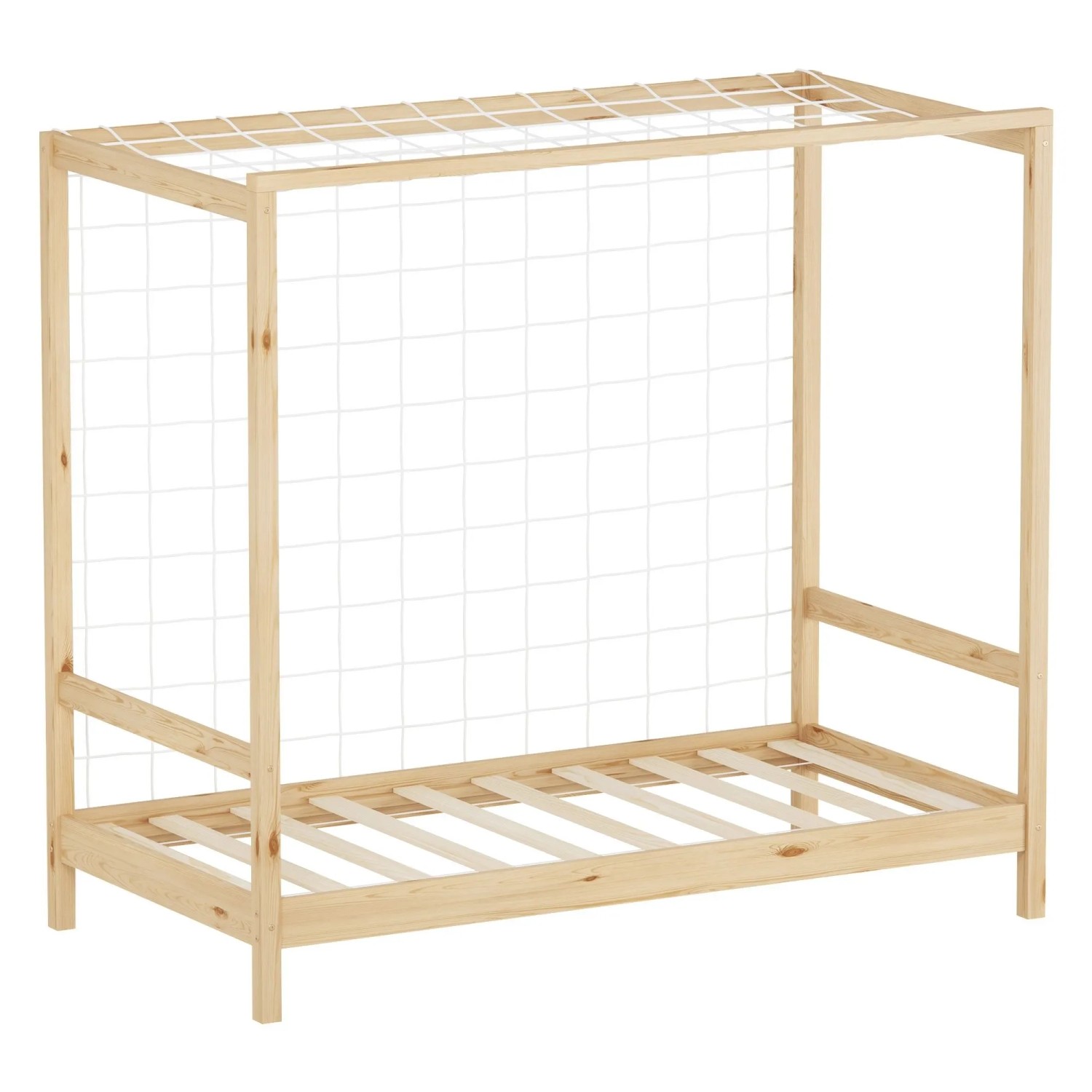 Ml-Design Kinderbett Fußballtor 80x160 cm Natur Kiefernholz massiv