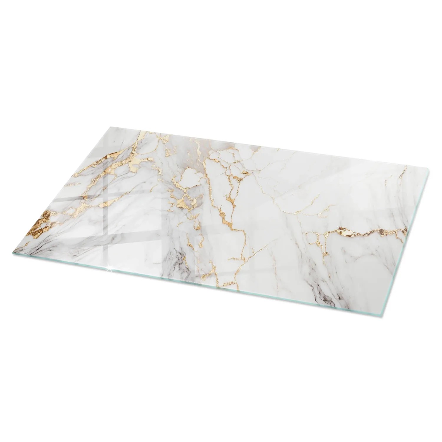 Tulup Tischplatte Edler Marmor Mit Adern Tischplatte 120x60 Cm Weiß Tischplatte Rechteckige Glasplatte Für Tisch Glastischplatte