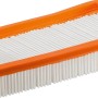 Kärcher Motorschutzfilter für Wasserfiltersauger, rechteckig, orangefarbener Rahmen, weiße Filterlamellen.
