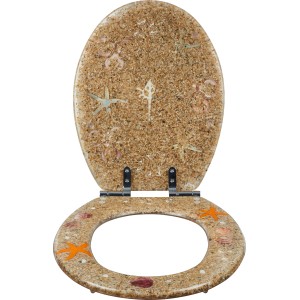 baliv WC-Sitz Carduma II mit Strand-Motiv aus Polyresin und Absenkautomatik.