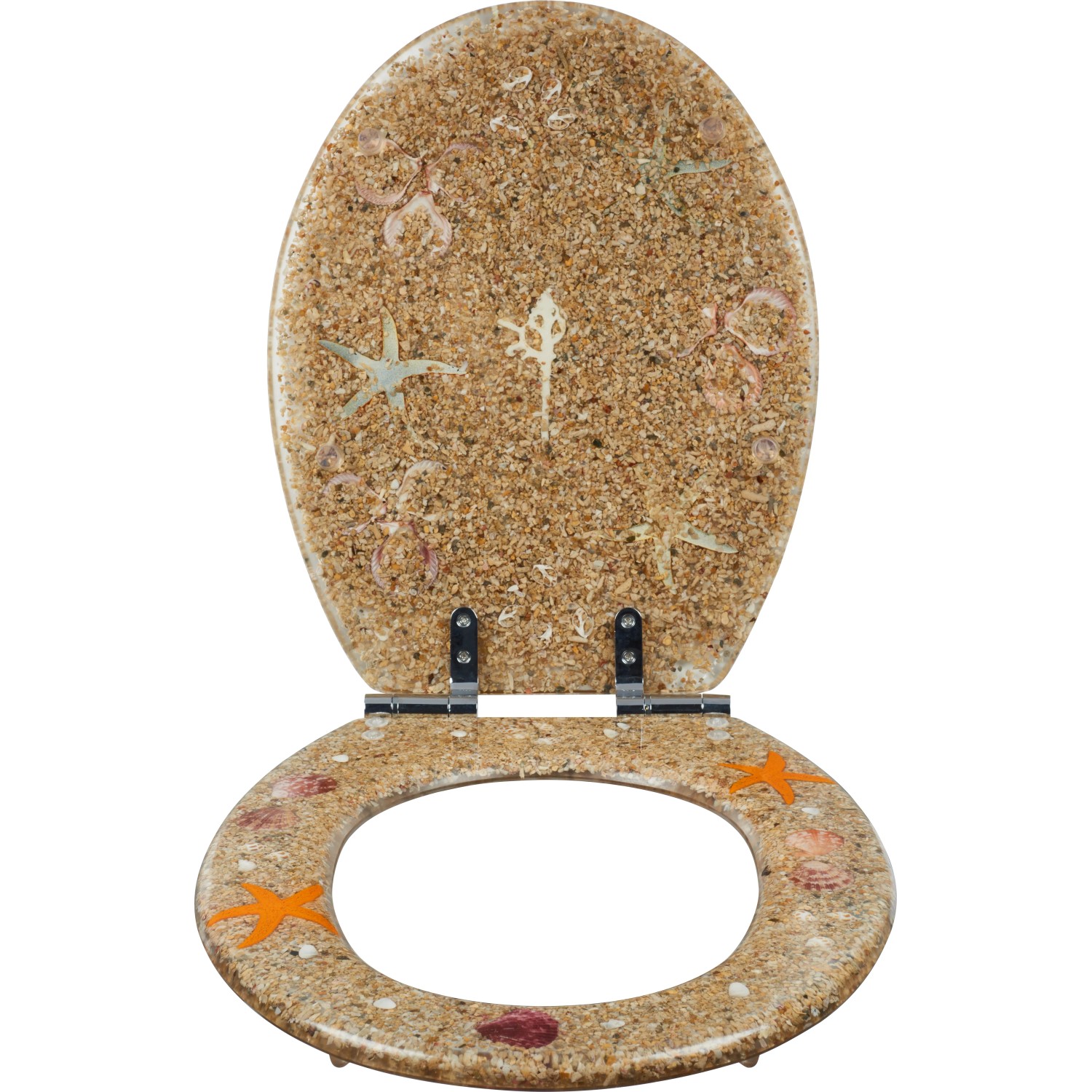 baliv WC-Sitz Carduma II mit Strand-Motiv aus Polyresin und Absenkautomatik.