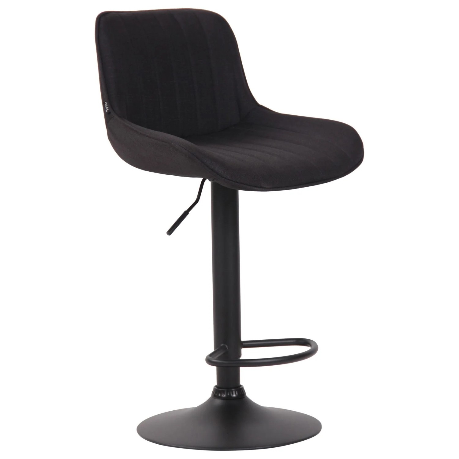 CLP Barhocker Lentini Stoff Schwarz/Schwarz