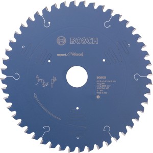 Blaues Bosch Kreissägeblatt Expert for Wood, Ø 216 mm, für präzise Holzschnitte.