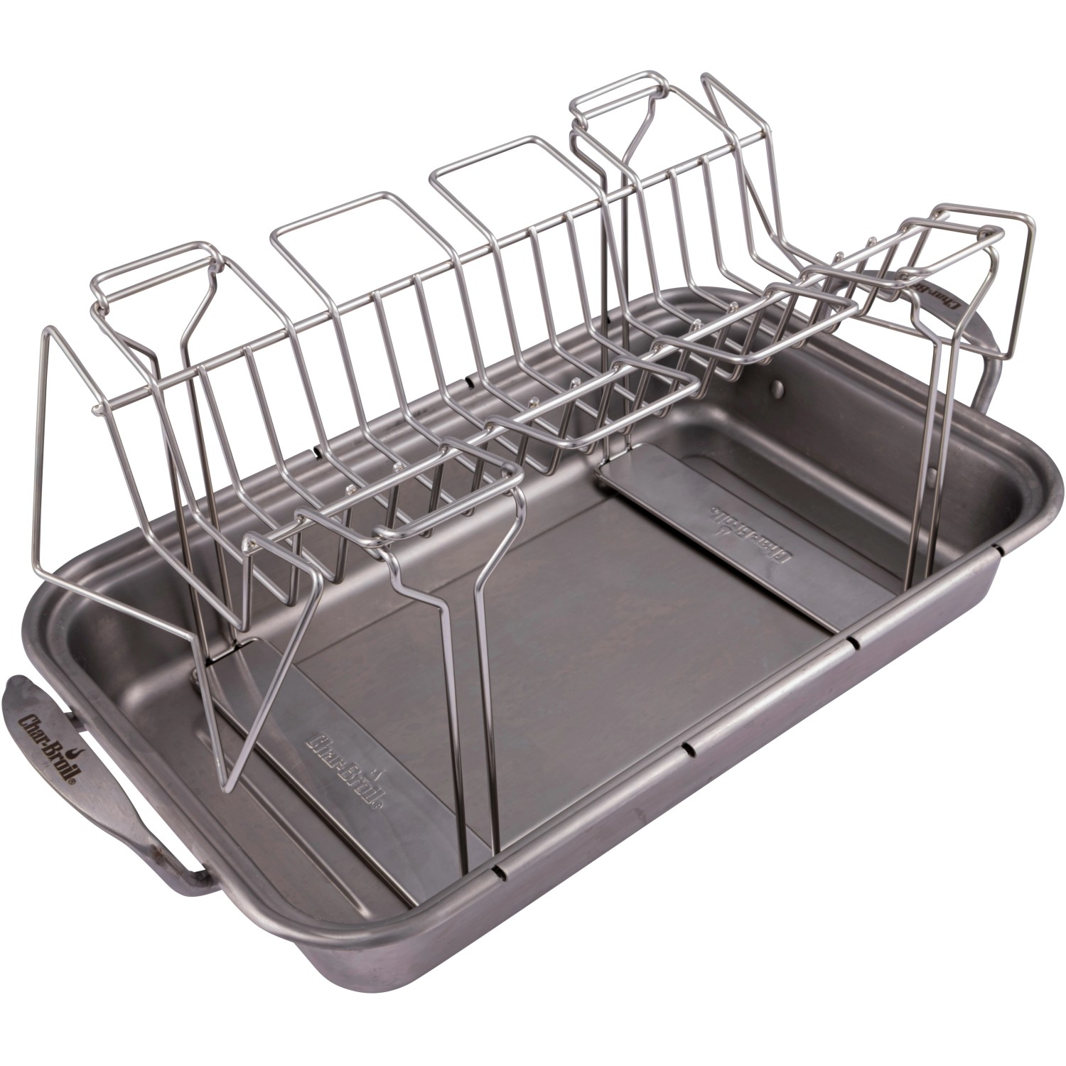 Char-Broil GRILL+ Multifunktionsaufsatz aus Edelstahl mit Bratschale für Grillutensilien.