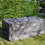 Graue Perel Schutzhülle für Gartentische bis 300 cm, aus Polypropylen-Gewebe.