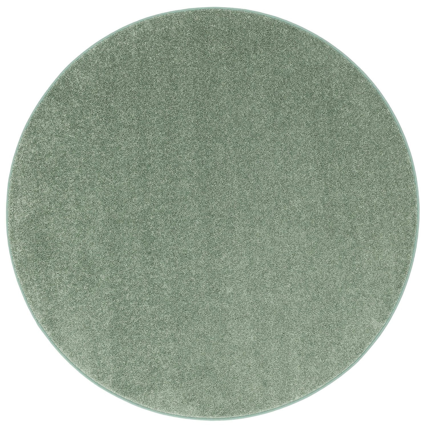 Runder, mintgrüner Hochflor Teppich (200cm) von Snapstyle, geeignet für Fußbodenheizung.