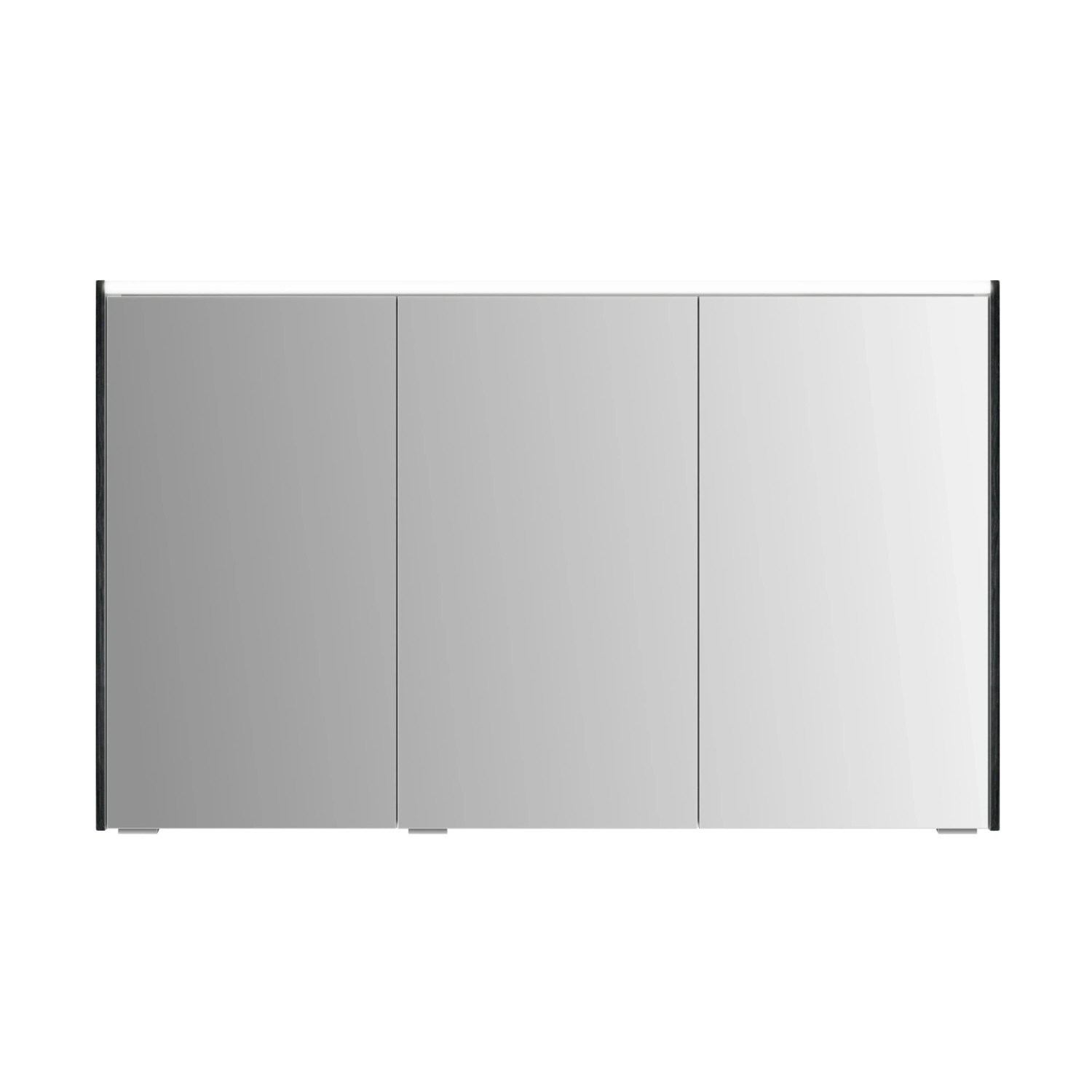 Sieper Spiegelschrank SPS-KHX 120, 120 cm breit, Holzdekor Dunkel mit drei Spiegeltüren.