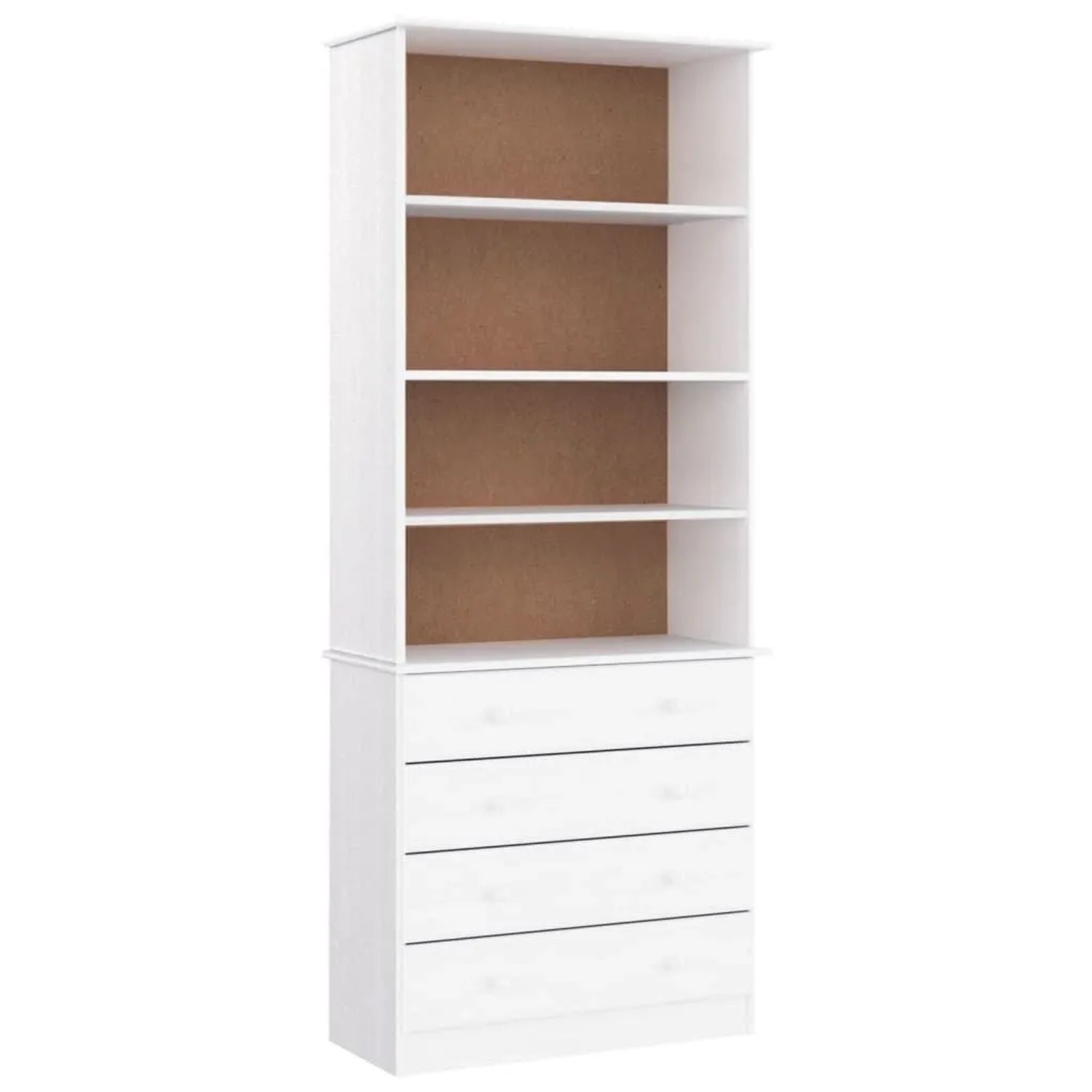 vidaXL Bücherregal mit Schubladen ALTA Weiß 77x35x186,5 cm Kiefernholz 3539 günstig online kaufen