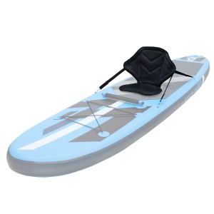 ECD Germany Kajaksitz mit verstellbarer Lehne auf SUP Board für Wassersport.