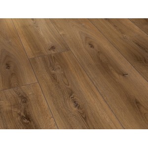 Nahaufnahme: Parador Trendtime 6 Laminat, 9 mm, wasserfest, in Holzoptik mit Fugen.