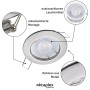 Oktaplex Einbauleuchte Sedan, 12er Set, gebürstete Edelstahloptik, für 50mm LED-Module