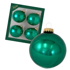 Krebs Glas Lauscha Weihnachtskugeln Uni-Design Cosima Grün 8cm