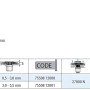 Technische Datenblatt GOEBEL M8 Blindnietmuttern Edelstahl A2 Senkkopf. Maße, Klemmbereich, Setzwerte.