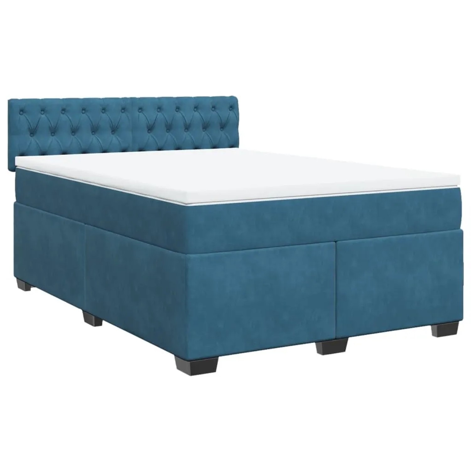 vidaXL Boxspringbett mit Matratze Blau 160x200 cm Samt 3288664 günstig online kaufen