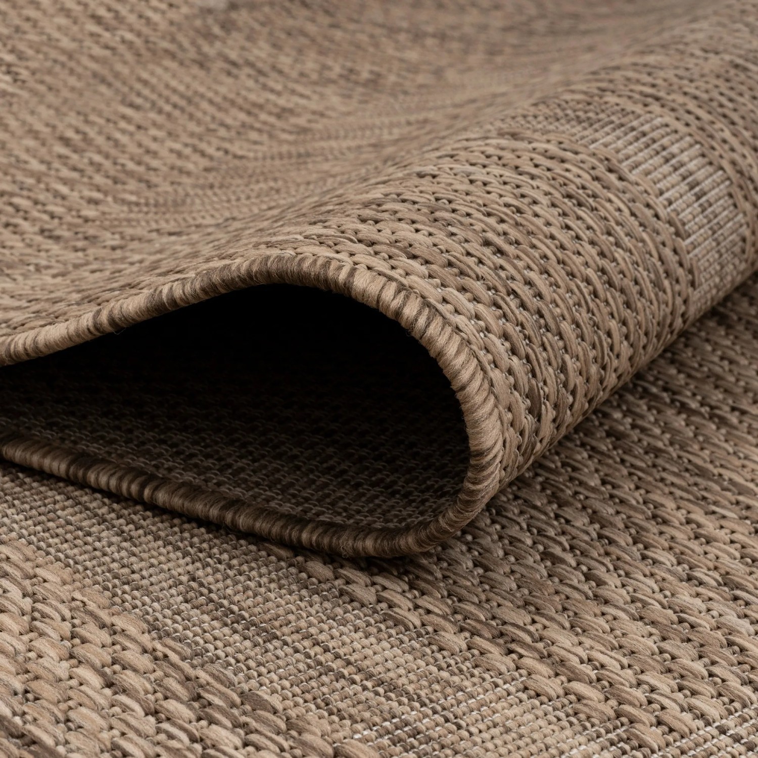 Detailansicht: Ayyildiz In- & Outdoor-Teppich Relax 4311 Braun, Sisaloptik, 200x200 cm.