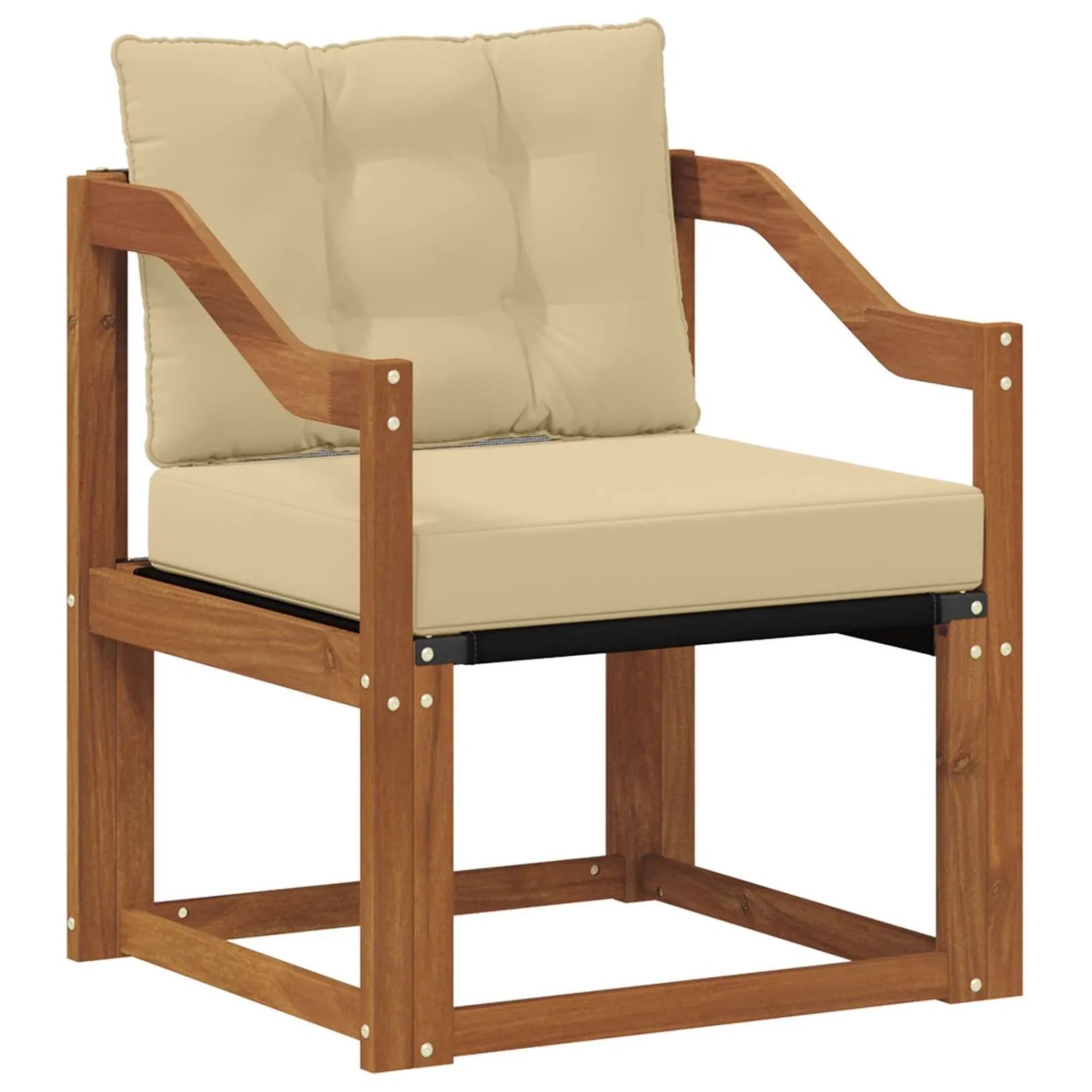 vidaXL Sofa mit Armlehnen Massives Akazienholz und Textilene 3436309