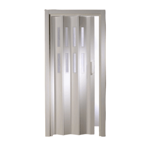 Forte Falttür Luciana, Kunststofftür in Weiß mit zwei Fenstern.