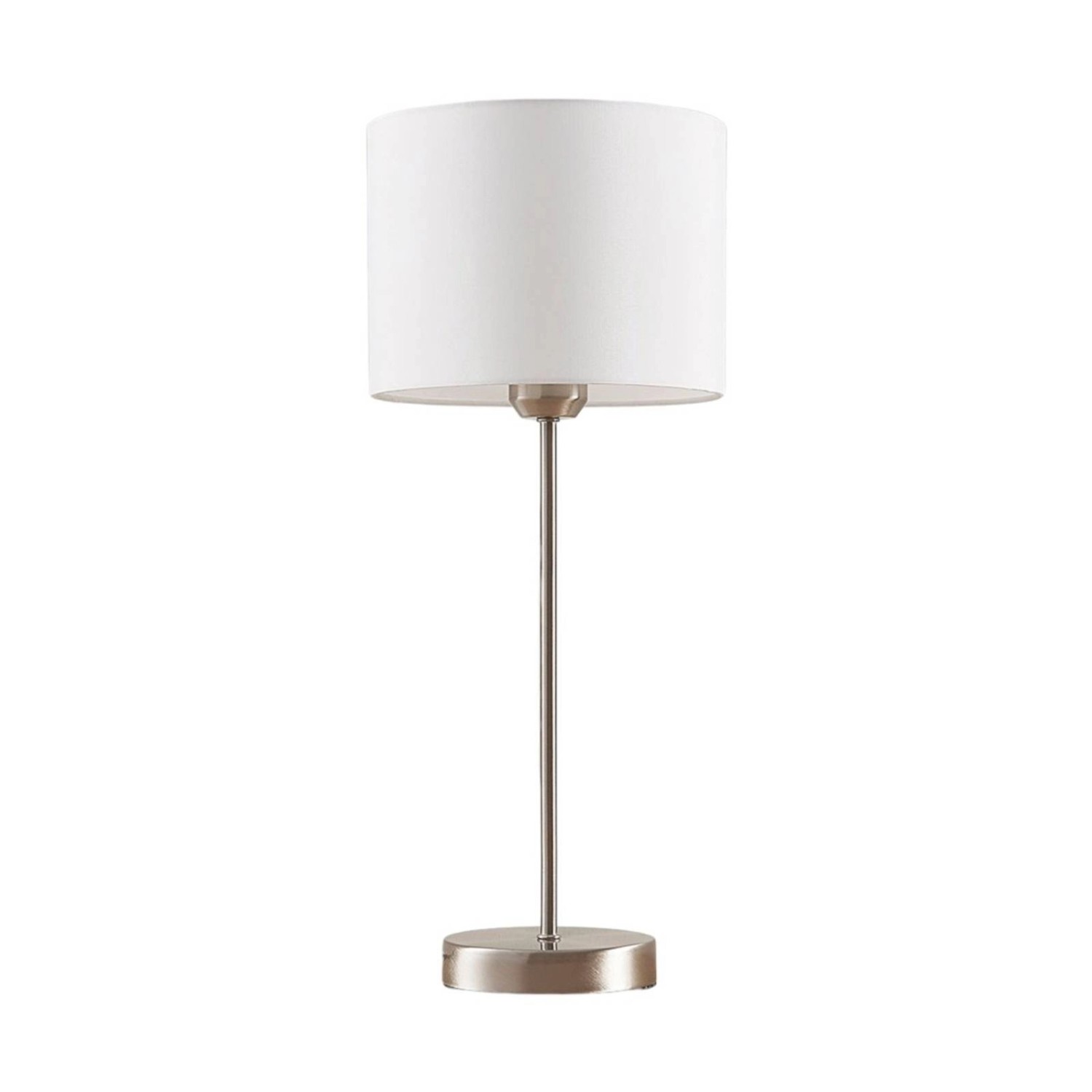 Lindby Tischlampe Annatina 9621621 Modern in Alu aus Textil 1-flammig E27 Schlafzimmerleuchte