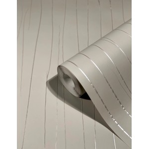 Marburg Vliestapete Crushed-Optik in Grau-Beige mit Streifen, Rollenansicht.