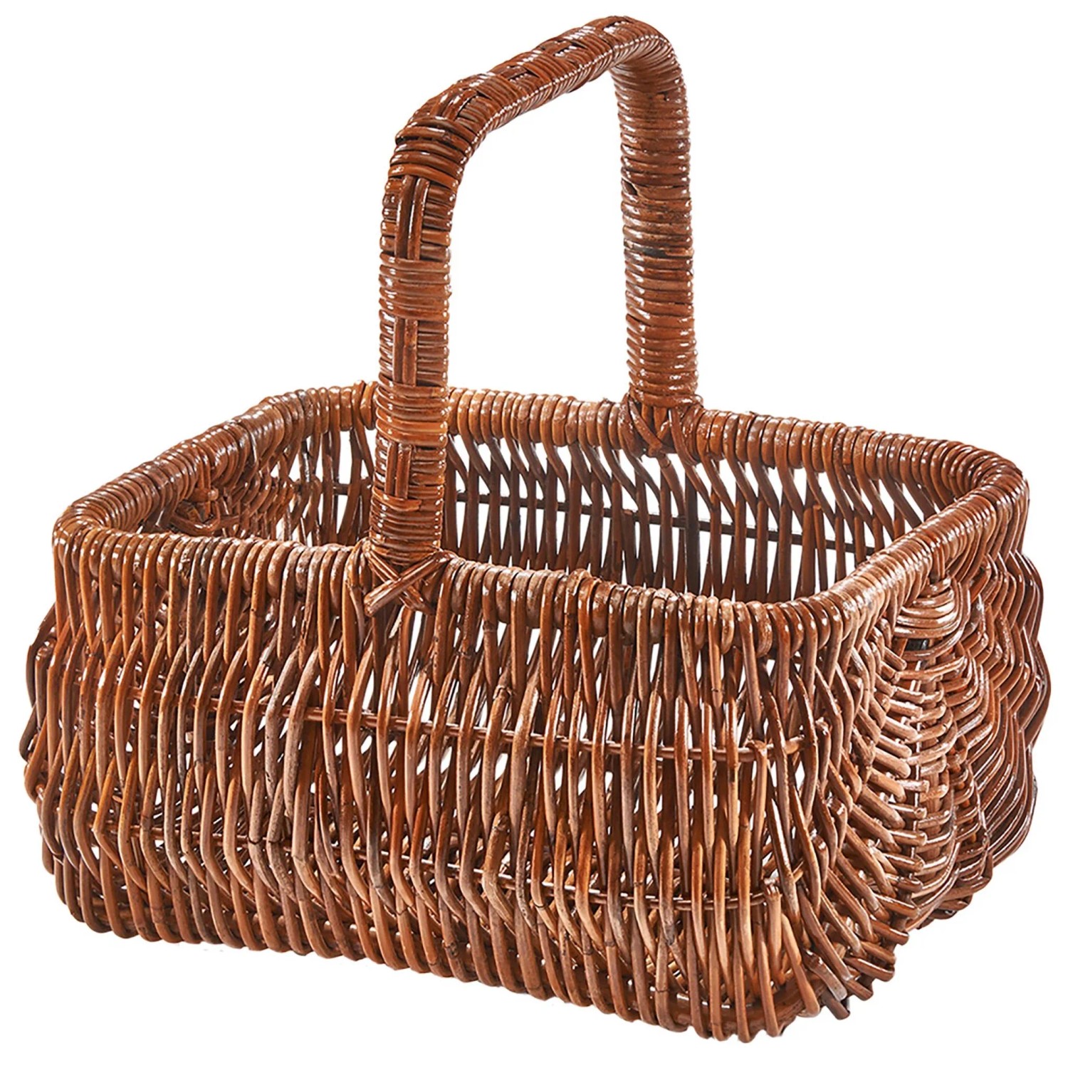 Kobolo Einkaufskorb Korb EDA mit Henkel aus Rattan in Lacak