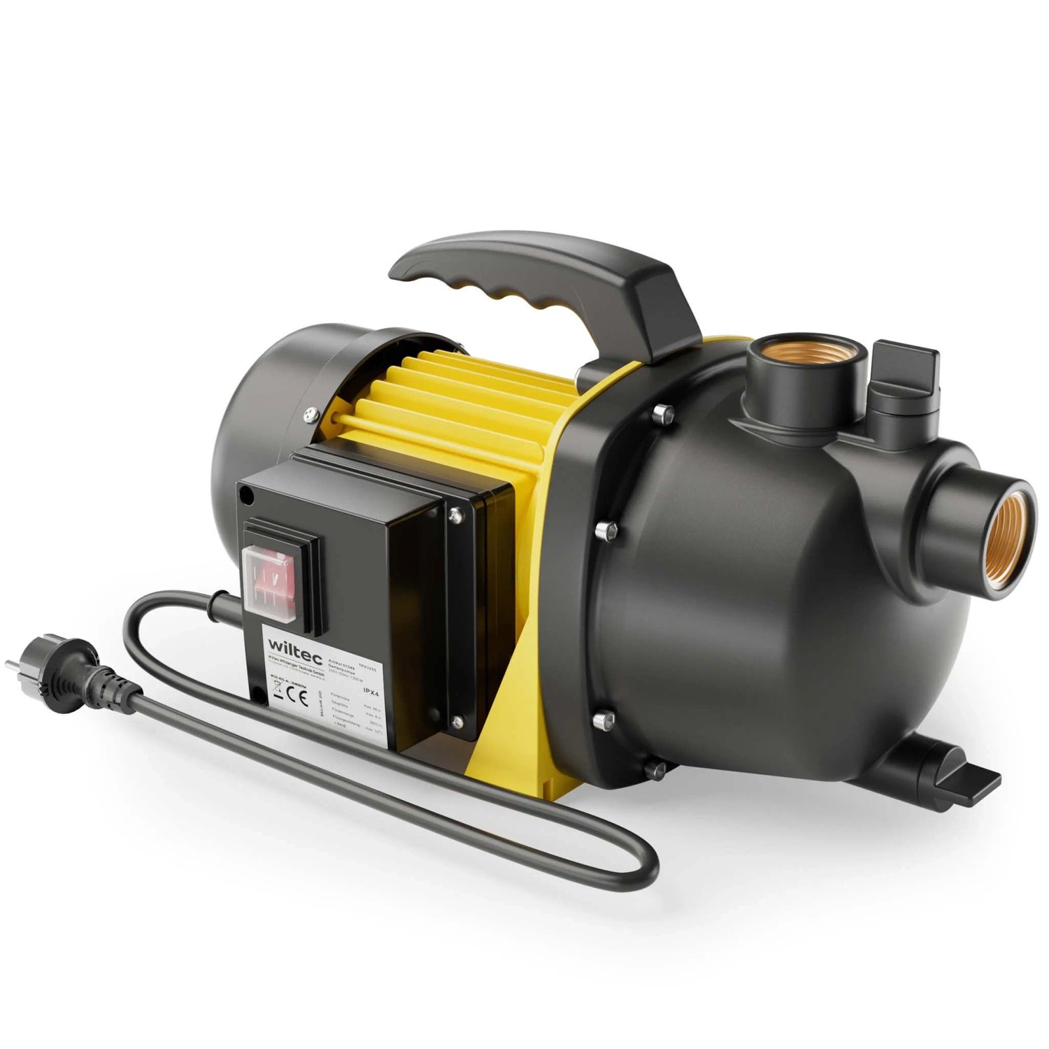 Wiltec Gartenpumpe 3800L/H Wasserpumpe 1200W Pumpe 4.8 Bar Teich Regenwasserpumpe