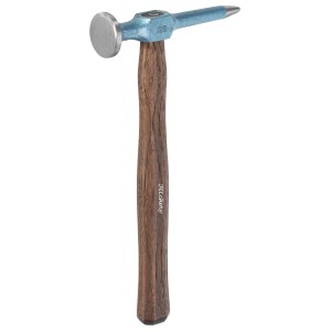 Picard Pickhammer mit Hickory-Stiel, Spezialform. Hammer mit blauem Kopf und braunem Holzstiel.