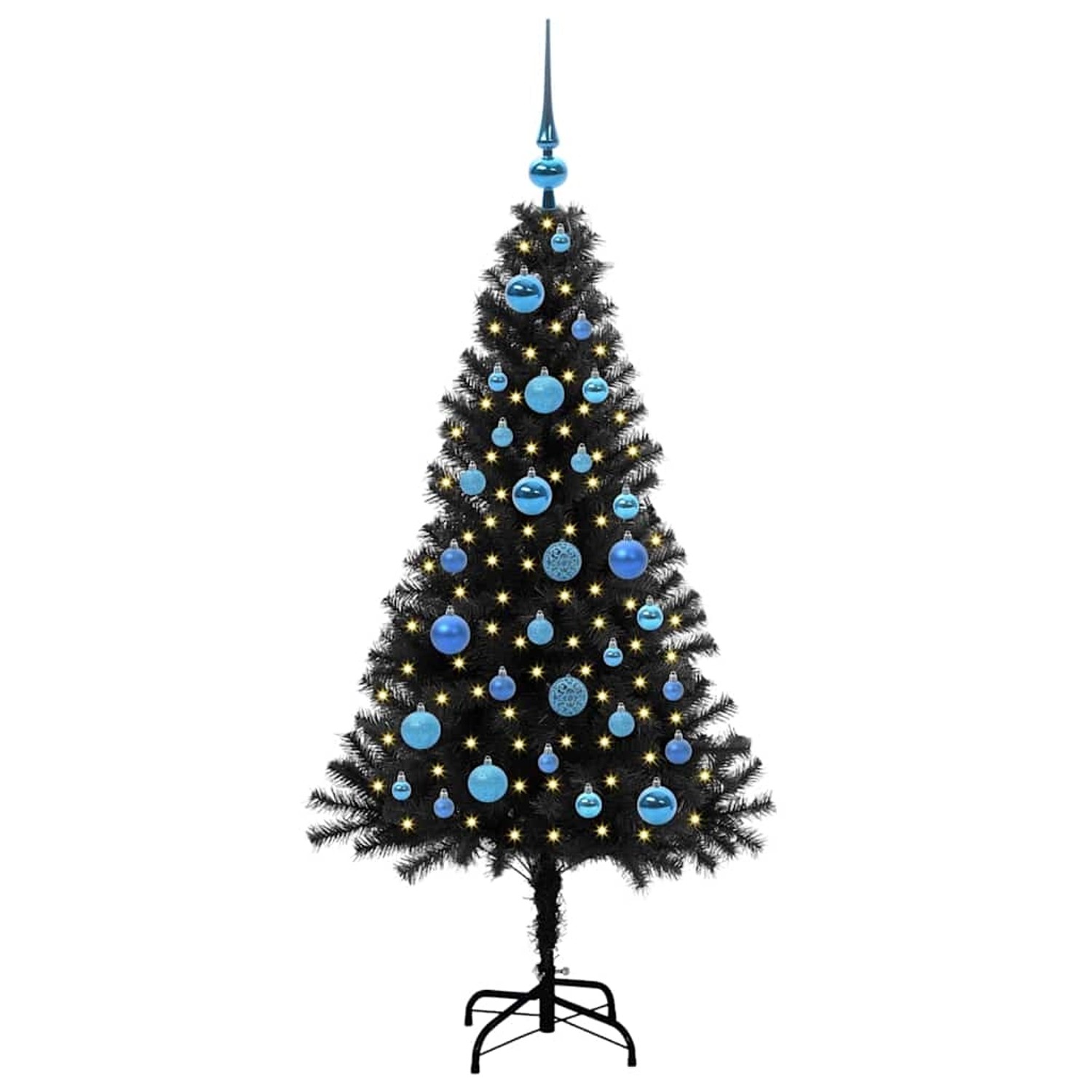 vidaXL Weihnachtsbaum mit 150 LEDs mit Ständer Schwarz 150 cm PVC 3396472