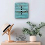 Banjado Schlüsselkasten Edelstahl, Motiv blaue Holzlatten, für 10 Schlüssel. Praktische Garderobenleiste.