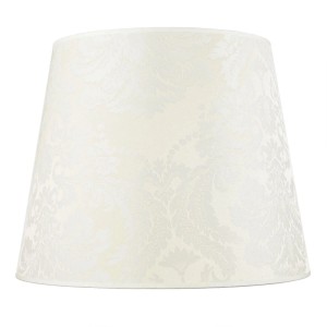 Ecrufarbener Lampenschirm mit Barockmuster für Stehlampen, Ø 38 cm.