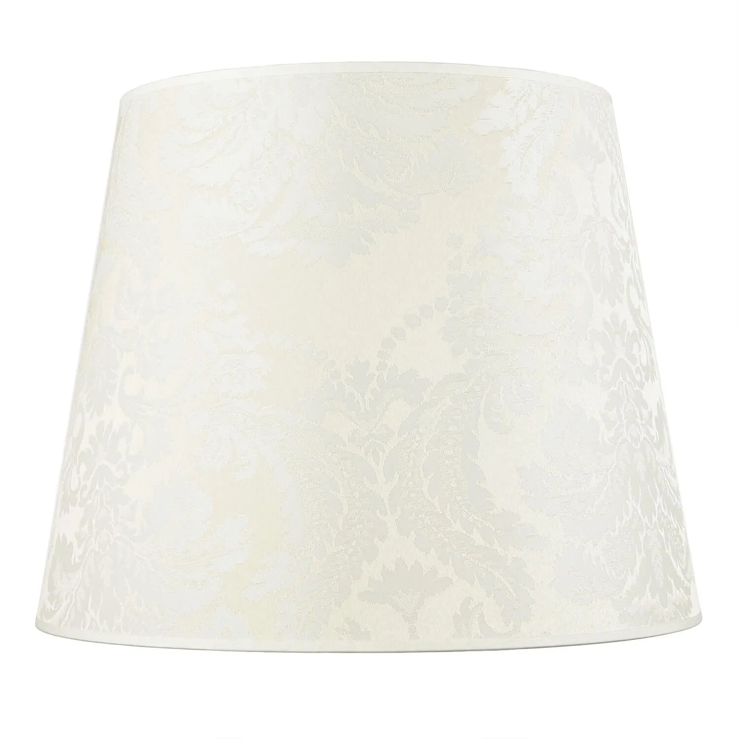 Licht-Erlebnisse Lampenschirm Für Stehlampen E27 Ø 38 cm Stoff Ecru Barock Muster