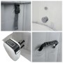 Details des grauen, aufblasbaren MCW Whirlpools N97 für 4 Personen: Verschluss, Düsen, Pumpe, Tragegriff.