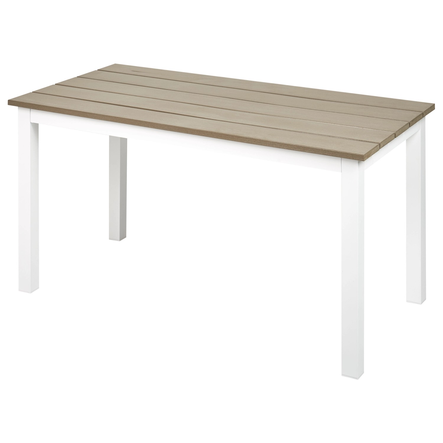 Beliani Gartentisch MESSINA Heller Holzfarbton Weiss 100x52x50 günstig online kaufen