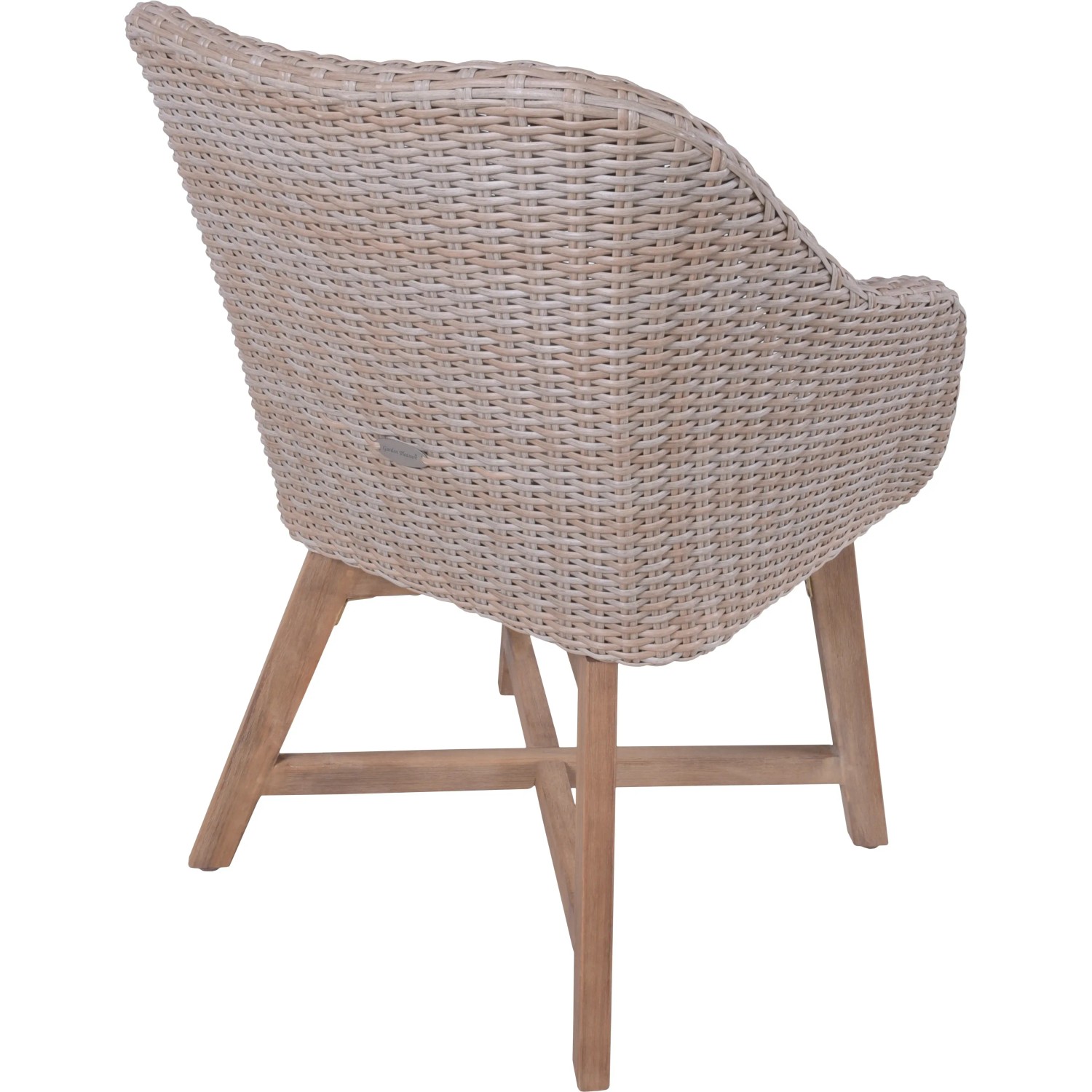 Garten Pleasure Sessel Oakland, 4er-Set, grau, aus Akazie und Kunststoffgeflecht.