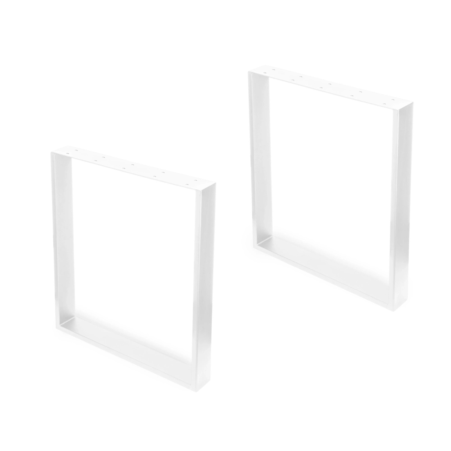 Emuca Set Rechteckiger Tischbeine Square Breite 600 mm Stahl Weiß Lackiert