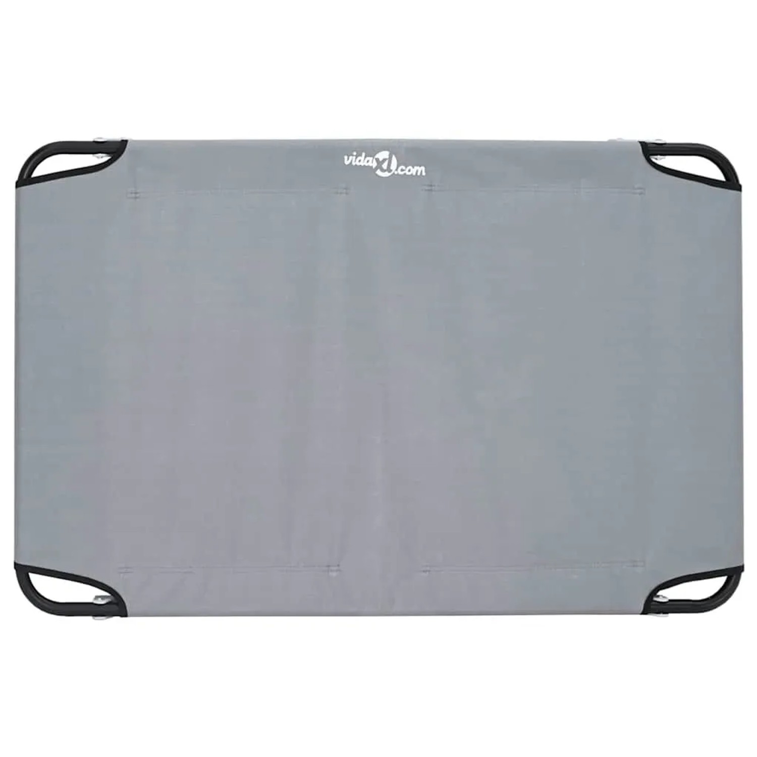 Hellgraues vidaXL Hundebett (105x65x18cm) mit Stahlrahmen für drinnen und draußen.
