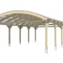 Skan Holz Doppelcarport Franken mit Bogendach, Holzkonstruktion mit Doppelstegplatten.