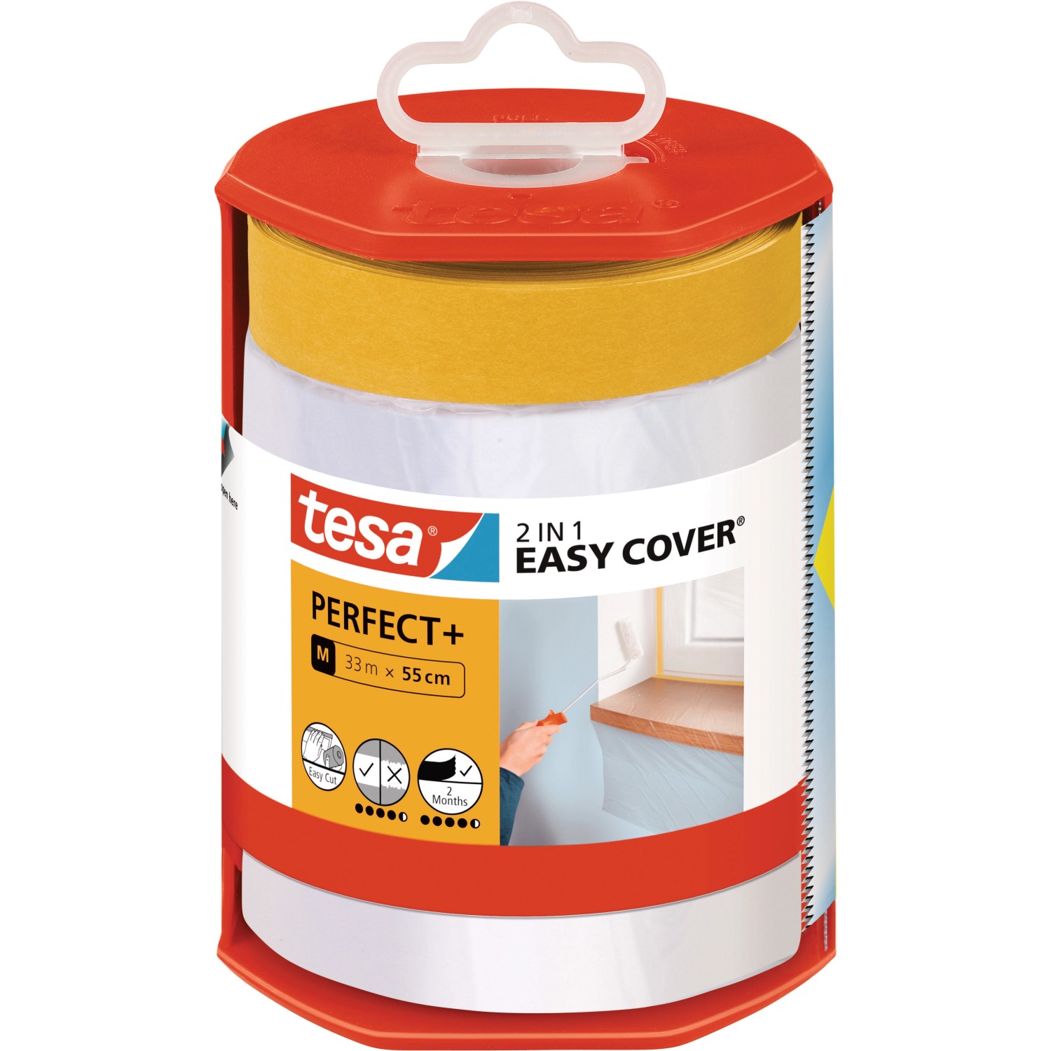 Tesa Abdeckfolie inkl. Klebeband im Spender Easy Cover Perfect+ M