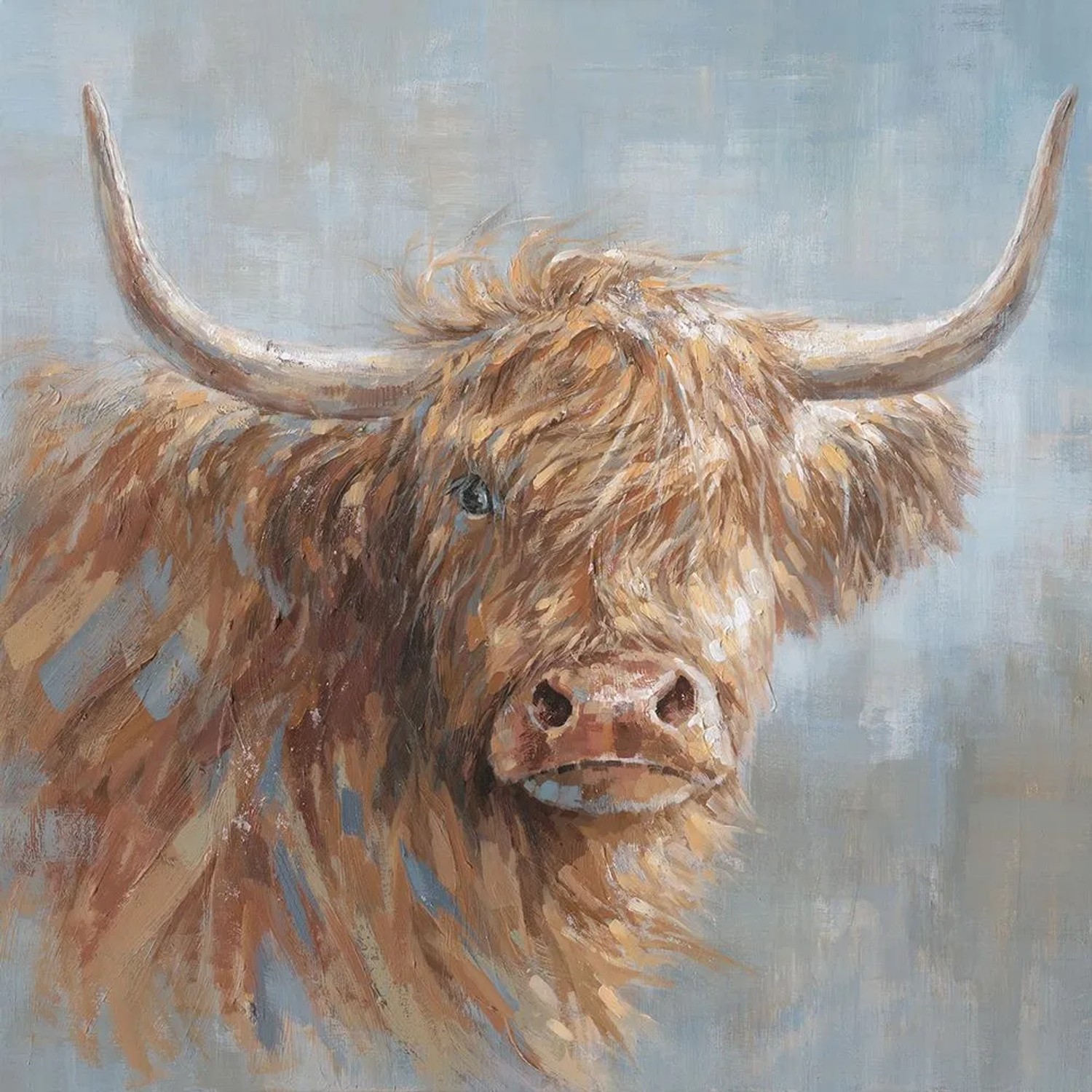 Art Universe Leinwandbild Charmantes Hochlandrind 80 x 80 cm