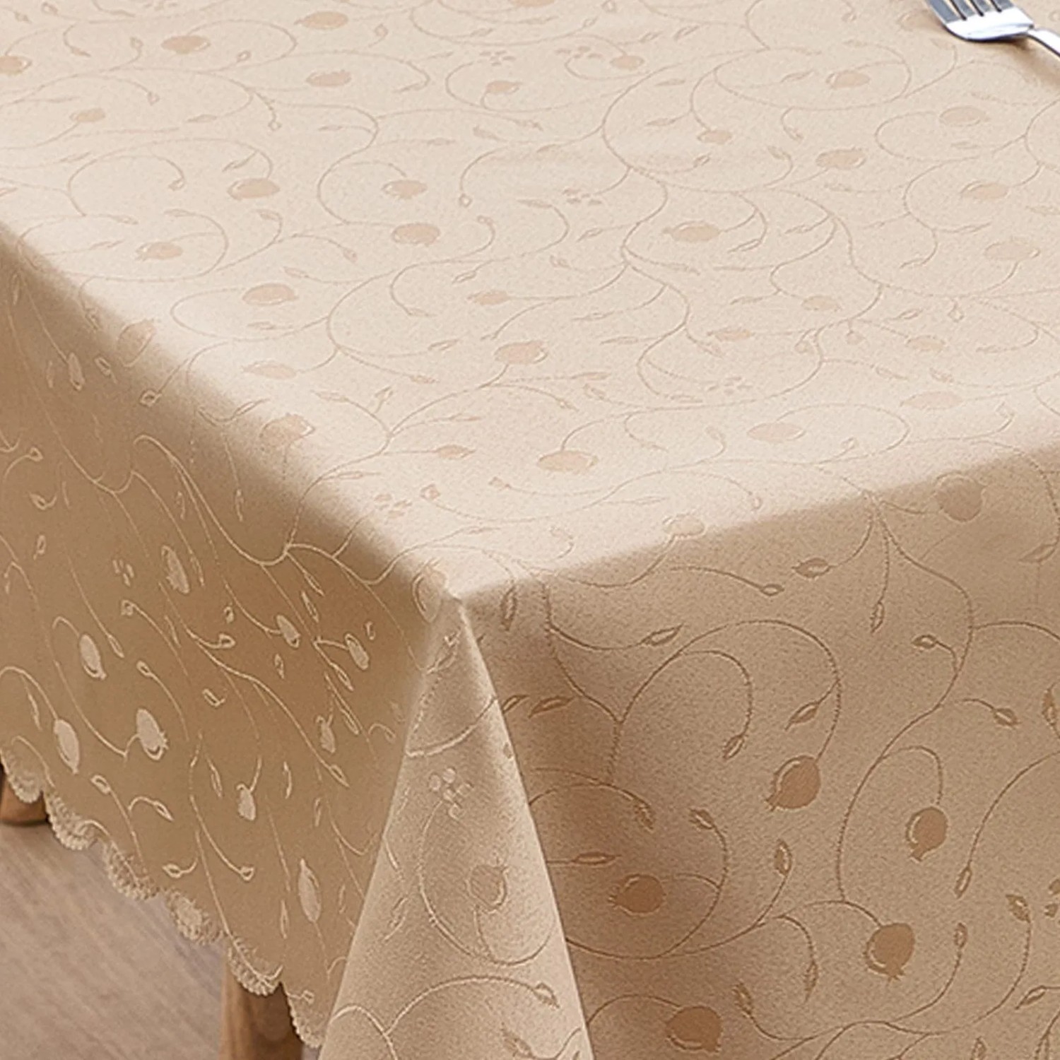 PXloue Tischdecke Rechteckig 110 x 140 cm Beige Pflegeleicht