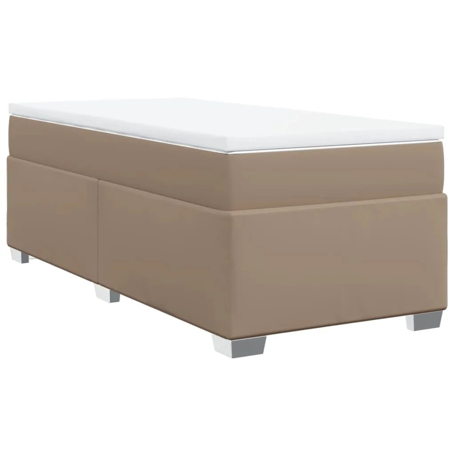 vidaXL Boxspringbett mit Matratze Cappuccino-Braun 90x200cm Kunstleder 3285 günstig online kaufen