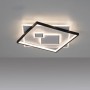 Moderne LED-Deckenleuchte Mailak von Paul Neuhaus, weiß/schwarz, 57x57 cm.