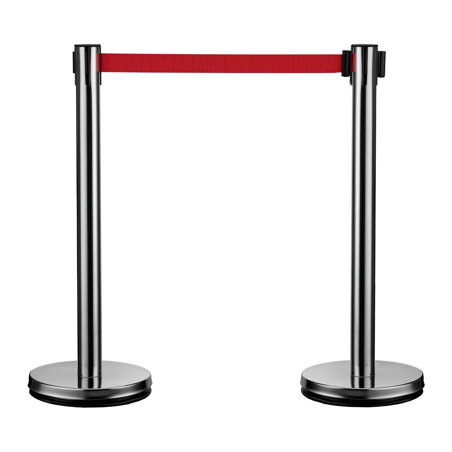 Wiltec Mobile Absperrpfosten 32X7X90Cm Silberfarben Stahl Personenleitsystem