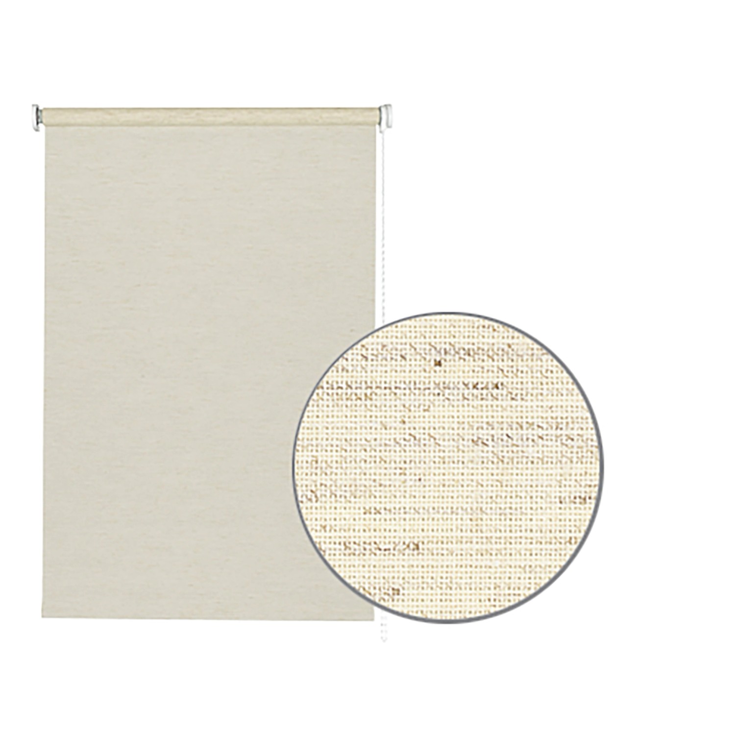 Gardinia Seitenzug-Rollo Silvalin, 62x180 cm, naturfarben, mit Detailansicht der Stoffstruktur.