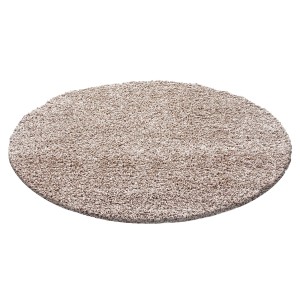 Beiger, runder Ayyildiz Hochflorteppich Life 1500 mit flauschigem Flor, Ø 80 cm.