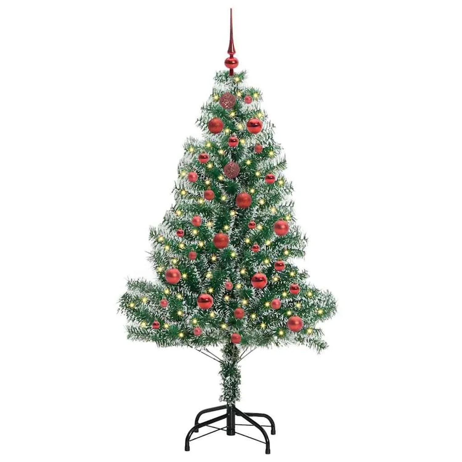 vidaXL Künstlicher Weihnachtsbaum Beschneit mit LED Licht 150 cm 3396806