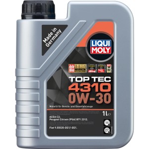 Liqui Moly Top Tec 4310 0W-30 Motoröl, 1 Liter Gebinde für Benzin- und Dieselfahrzeuge.