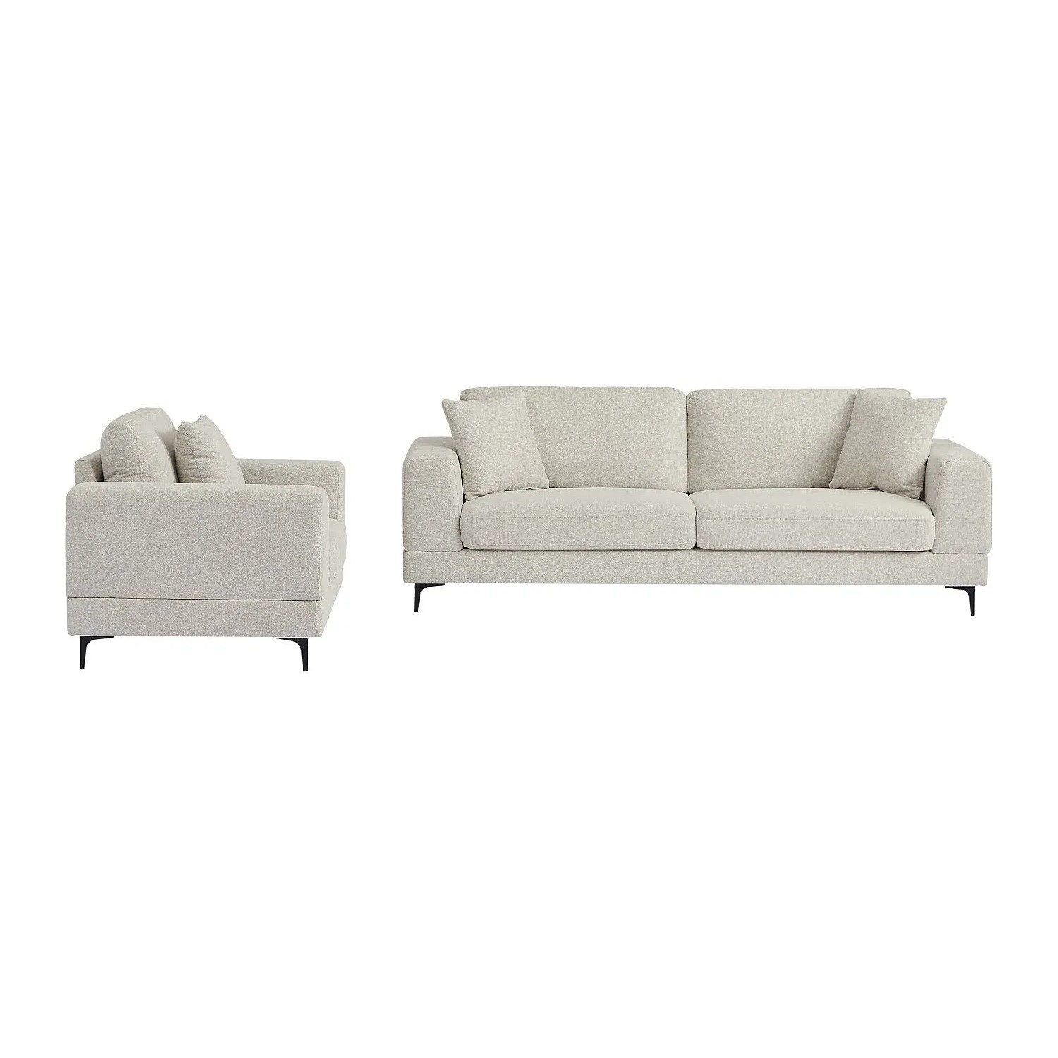 Vente-unique Couchgarnitur Mit Sessel Jamolo Beige 107 cm  227 cm