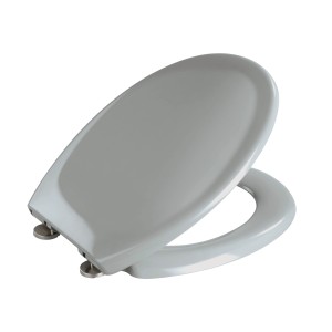 Wenko WC-Sitz Ottana, grau, aus Duroplast mit Edelstahl-Befestigung.